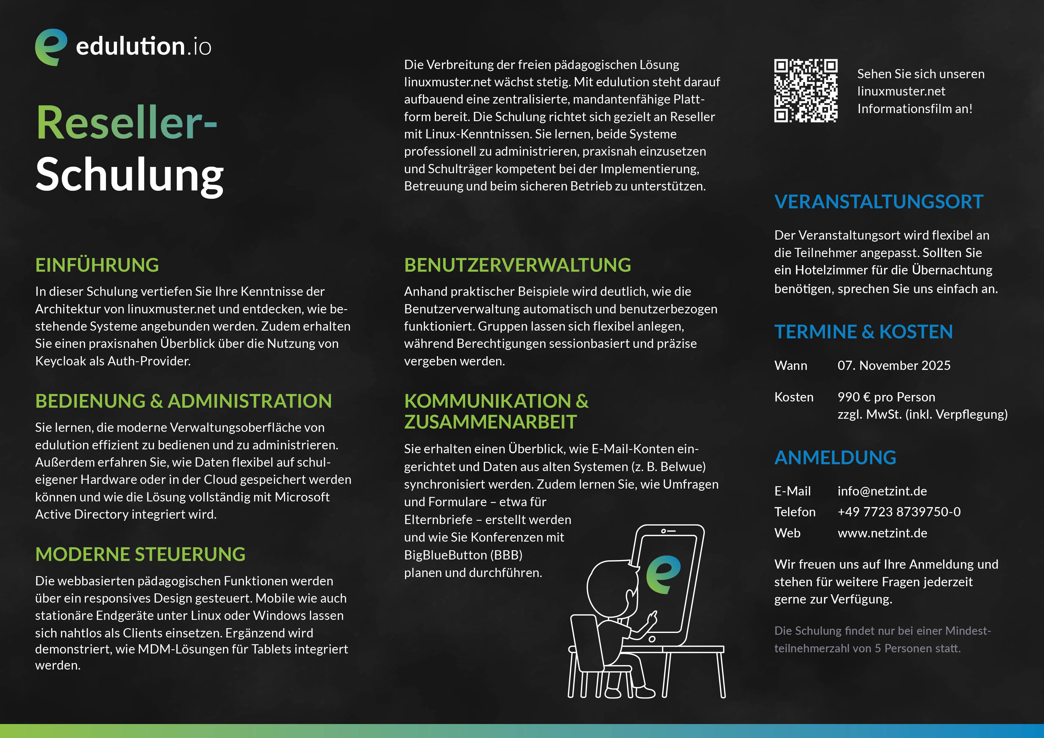 Infoflyer edulution.io Schulträger Schulung